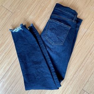 Loft Destructed Chewed Hem Skinny Jeans